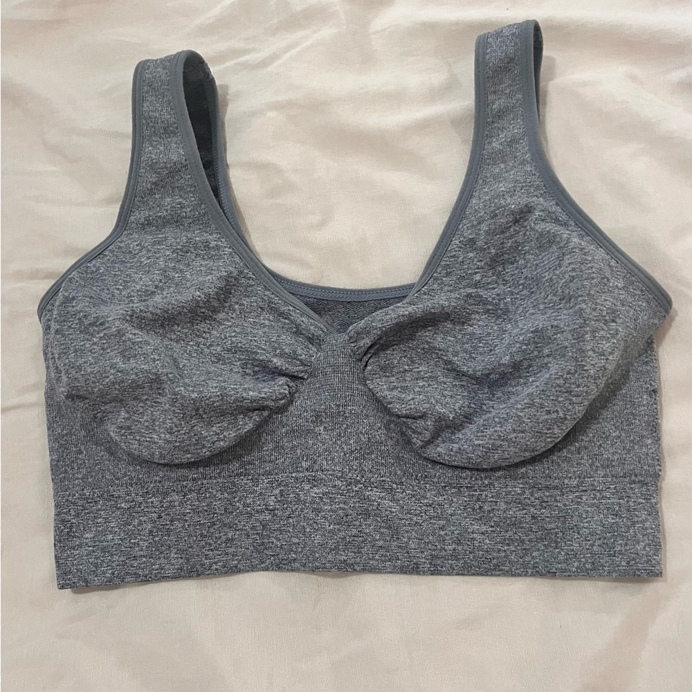 Zone Pro Heather Grey Seamless Wireless Sports Bra